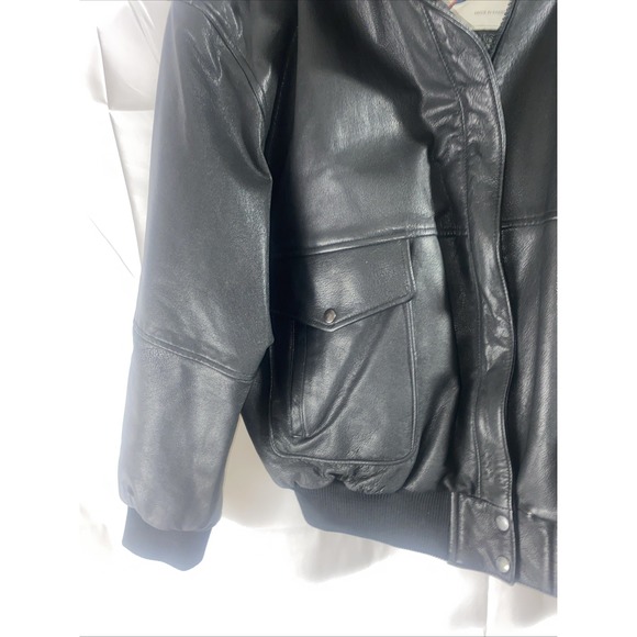 Vintage B-52 Jacket Mens Size Extra Large XL Black Leather Bomber Flight - Picture 5 of 15
